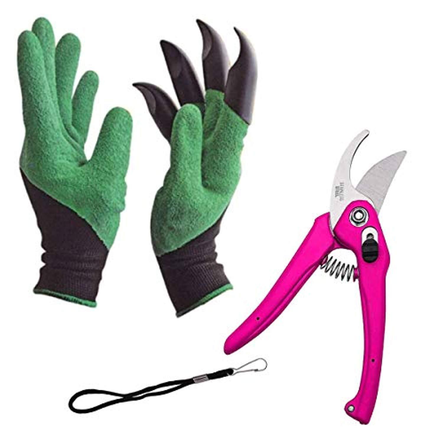 Gonowtoday Gardening Tools - Garden Gloves with Claws for Digging and Planting, 1 Pair Ergonomic Grip, Incredibly Sharp Secateurs
