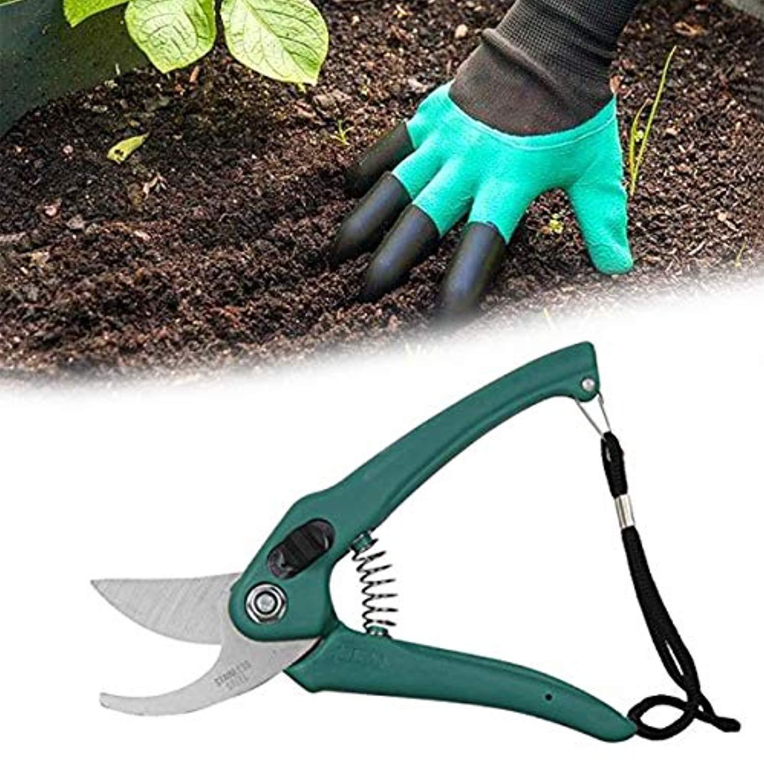 Gonowtoday Gardening Tools - Garden Gloves with Claws for Digging and Planting, 1 Pair Ergonomic Grip, Incredibly Sharp Secateurs