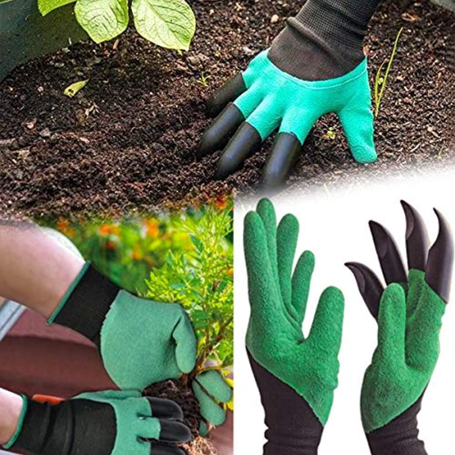 Gonowtoday Gardening Tools - Garden Gloves with Claws for Digging and Planting, 1 Pair Ergonomic Grip, Incredibly Sharp Secateurs